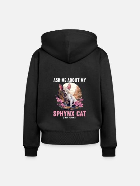 Sphynx Kätzchen Sphynx Katze - Frauen Premium Bio Zip Hoodie - Schwarz