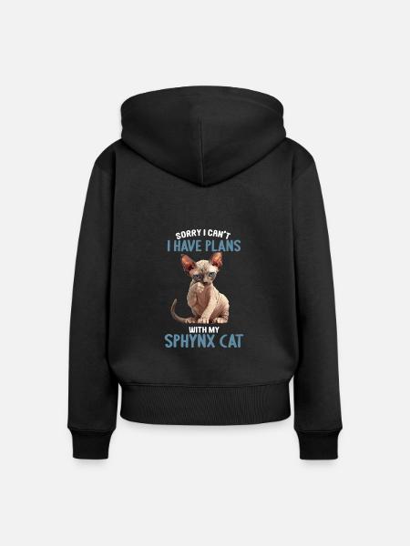 Sphynx Kätzchen Sphynx Katze - Frauen Premium Bio Zip Hoodie - Schwarz