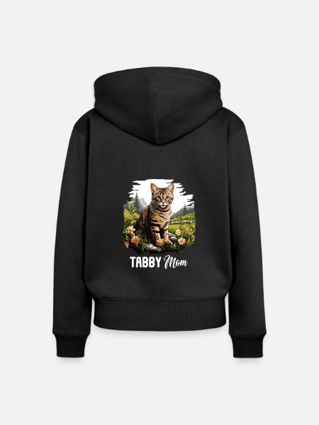 Tabby Kätzchen Tabby Katze - Frauen Premium Bio Zip Hoodie - Schwarz