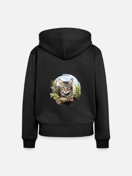Tabby Kätzchen Tabby Katze - Frauen Premium Bio Zip Hoodie - Schwarz