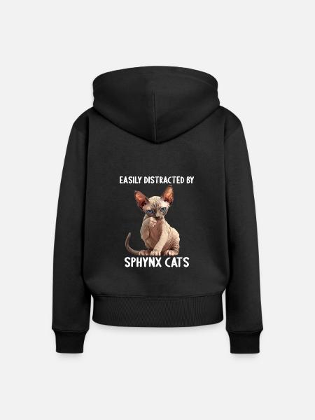 Sphynx Kätzchen Sphynx Katze - Frauen Premium Bio Zip Hoodie - Schwarz