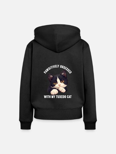 Tuxedo Kätzchen Tuxedo Katze - Frauen Premium Bio Zip Hoodie - Schwarz