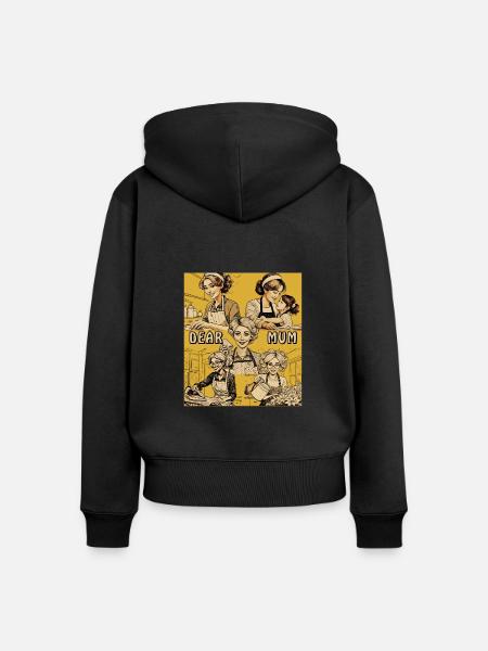 FRAU HAUSARBEIT DEAR MUM - Frauen Premium Bio Zip Hoodie - Schwarz