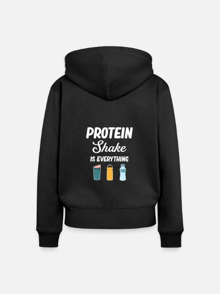 Protein-shake Ist Alles, Cardio-training, - Frauen Premium Bio Zip Hoodie - Schwarz