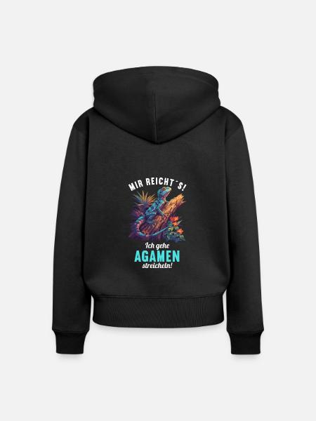 Agamen Agame - Frauen Premium Bio Zip Hoodie - Schwarz