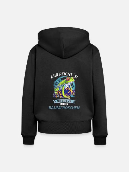 Tree Frog Baumfrösche Baumfrosch - Frauen Premium Bio Zip Hoodie - Schwarz