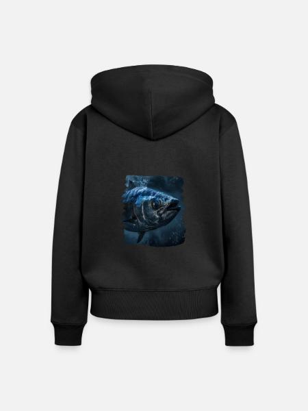 Tuna Thunfische Thunfisch - Frauen Premium Bio Zip Hoodie - Schwarz