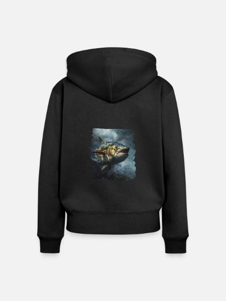 Tuna Thunfische Thunfisch - Frauen Premium Bio Zip Hoodie - Schwarz