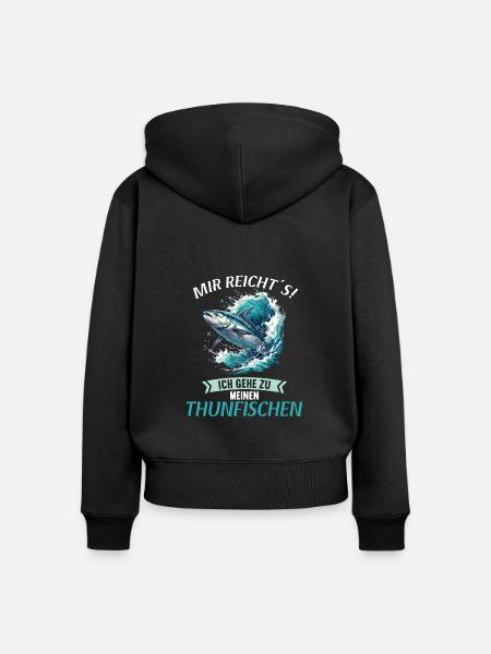 Tuna Thunfische Thunfisch - Frauen Premium Bio Zip Hoodie - Schwarz
