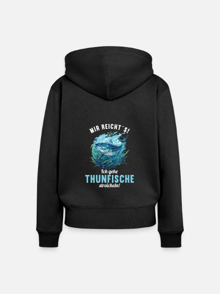 Tuna Thunfische Thunfisch - Frauen Premium Bio Zip Hoodie - Schwarz