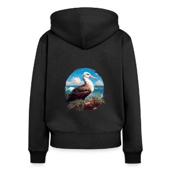 Albatross Albatrosse Albatros - Women's Premium Organic Zip Hoodie - black - Back - Julia (174cm)