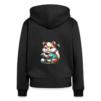 Drôle de golfeur Saint-Bernard pour les golfeurs cool - Sweat à capuche zippé Premium bio Femme - noir - Dos - Julia (174cm)