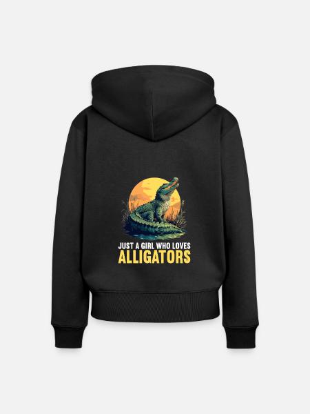 Alligatoren Alligator - Frauen Premium Bio Zip Hoodie - Schwarz