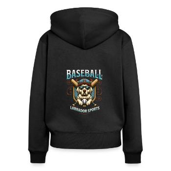 Casquette de baseball labrador sport baseball - Sweat à capuche zippé Premium bio Femme - noir - Dos - Julia (174cm)