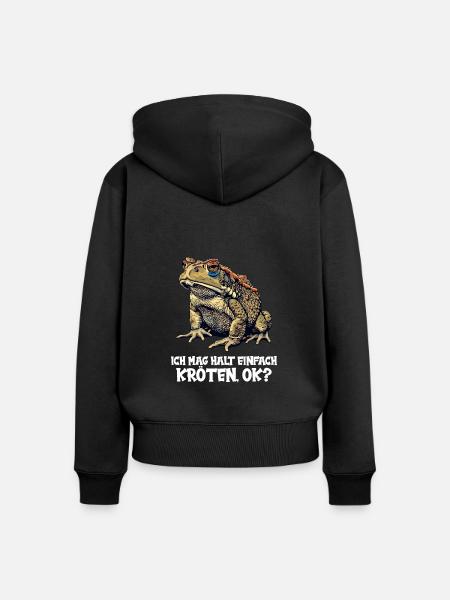 Toad Kröten Kröte - Frauen Premium Bio Zip Hoodie - Schwarz