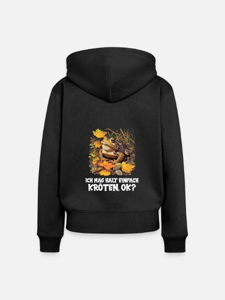 Toad Kröten Kröte - Frauen Premium Bio Zip Hoodie - Schwarz