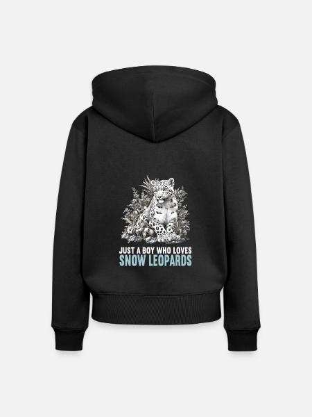 Snow Leopard Schneeleoparden Schneeleopard - Frauen Premium Bio Zip Hoodie - Schwarz