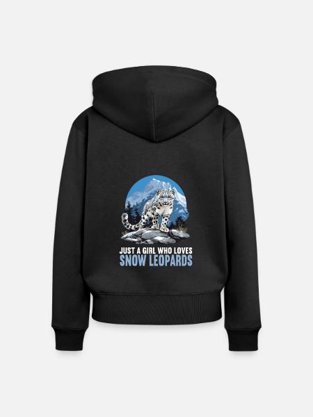 Snow Leopard Schneeleoparden Schneeleopard - Frauen Premium Bio Zip Hoodie - Schwarz