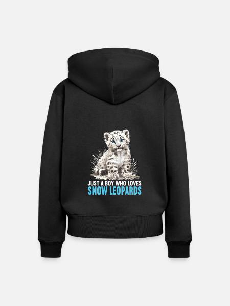 Snow Leopard Schneeleoparden Schneeleopard - Frauen Premium Bio Zip Hoodie - Schwarz