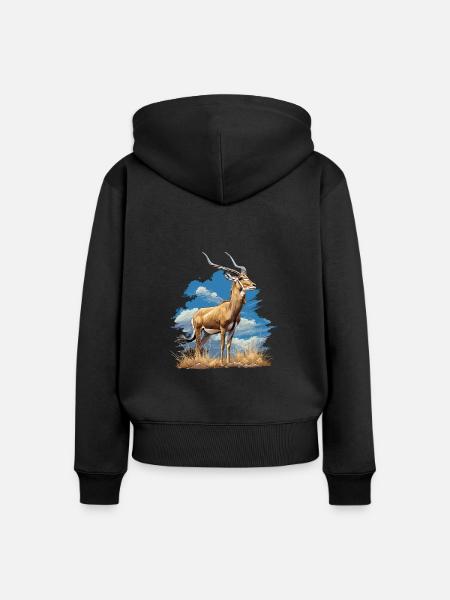 Antelope Antilopen Antilope - Frauen Premium Bio Zip Hoodie - Schwarz