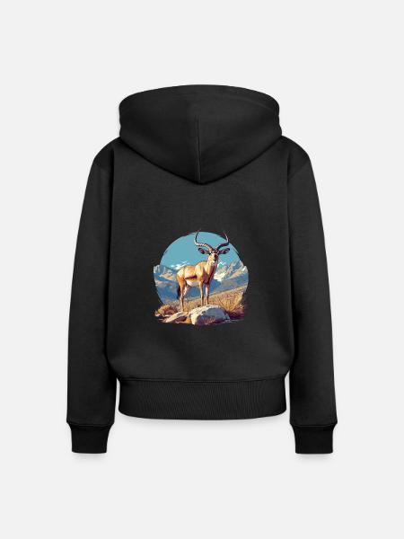 Antelope Antilopen Antilope - Frauen Premium Bio Zip Hoodie - Schwarz