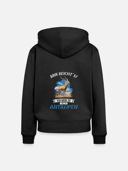 Antelope Antilopen Antilope - Frauen Premium Bio Zip Hoodie - Schwarz