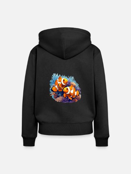 Clownfish Clownfische Clownfisch - Frauen Premium Bio Zip Hoodie - Schwarz