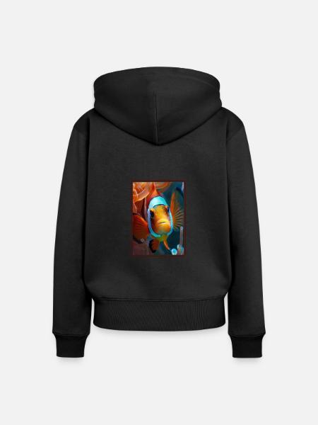 Clownfish Clownfische Clownfisch - Frauen Premium Bio Zip Hoodie - Schwarz