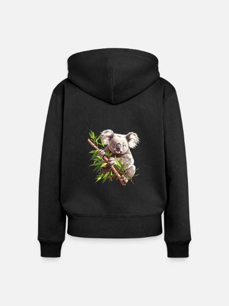 Koalas Koala - Frauen Premium Bio Zip Hoodie - Schwarz