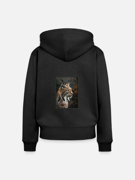 Lynx Luchse Luchs - Frauen Premium Bio Zip Hoodie - Schwarz
