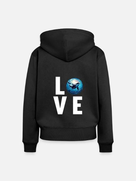 Orcas Orca - Frauen Premium Bio Zip Hoodie - Schwarz