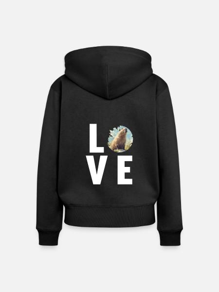 Capybaras Capybara - Frauen Premium Bio Zip Hoodie - Schwarz