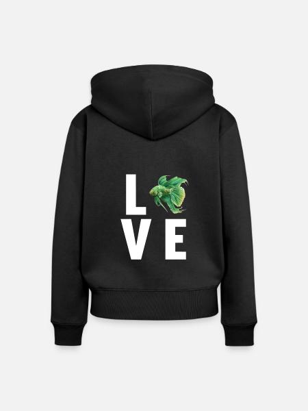 Bettas Betta Fisch Betta - Frauen Premium Bio Zip Hoodie - Schwarz