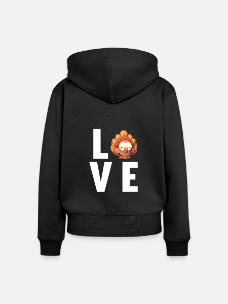 Turkey Truthähne Truthahn - Frauen Premium Bio Zip Hoodie - Schwarz