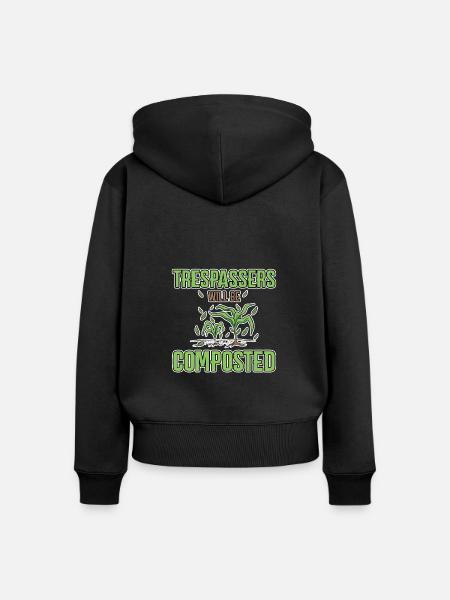 Trespassers Will Be Composted 4 - Frauen Premium Bio Zip Hoodie - Schwarz