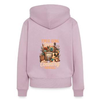 Country-Musik-Liebhaberin, dieses Mädchen liebt Country-Musik - Frauen Premium Bio Zip Hoodie - Altrosa - Hinten - Julia (174cm)