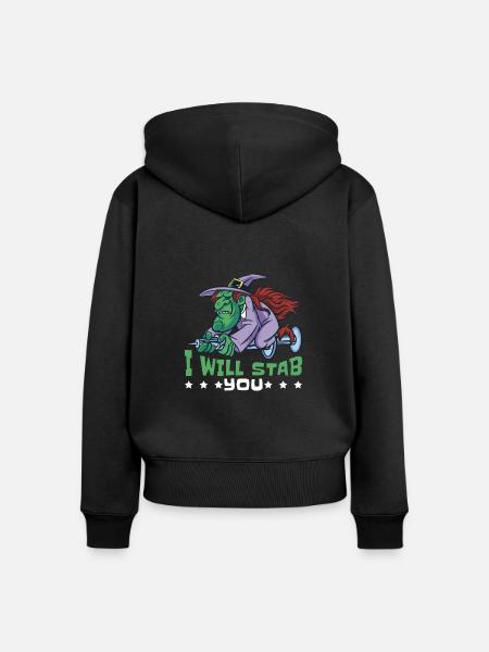 I Will Stab You 7 - Frauen Premium Bio Zip Hoodie - Schwarz