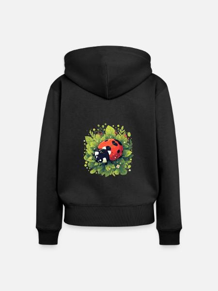 Ladybug Marienkäfer - Frauen Premium Bio Zip Hoodie - Schwarz