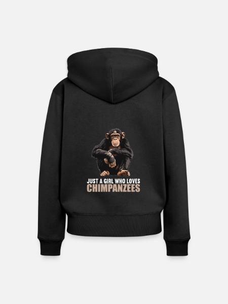 Chimpanzee Schimpansen Schimpanse - Frauen Premium Bio Zip Hoodie - Schwarz