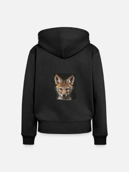 Kojoten Kojote - Frauen Premium Bio Zip Hoodie - Schwarz