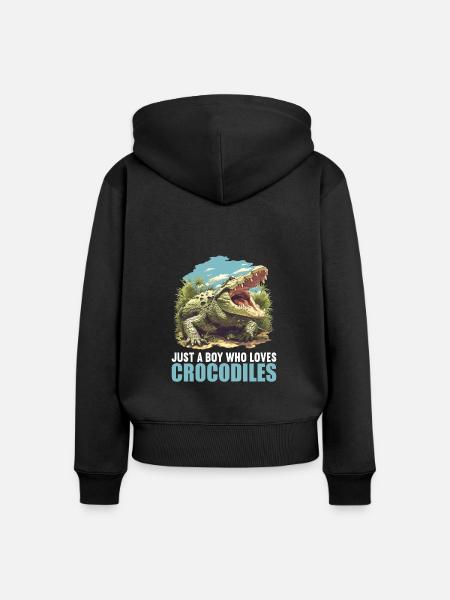 Krokodile Krokodil - Frauen Premium Bio Zip Hoodie - Schwarz