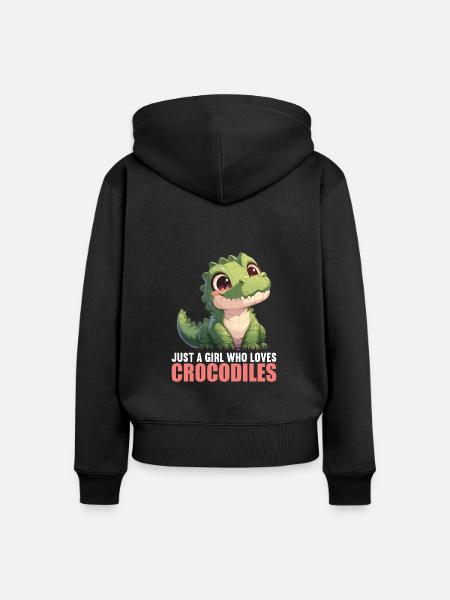 Krokodile Krokodil - Frauen Premium Bio Zip Hoodie - Schwarz