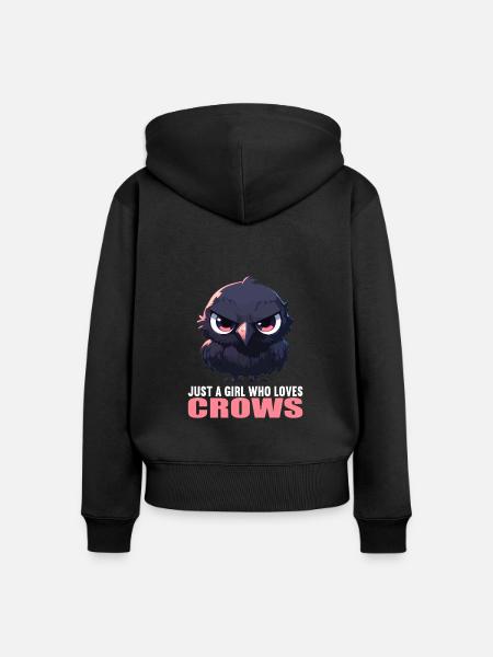 Krähen Krähe - Frauen Premium Bio Zip Hoodie - Schwarz