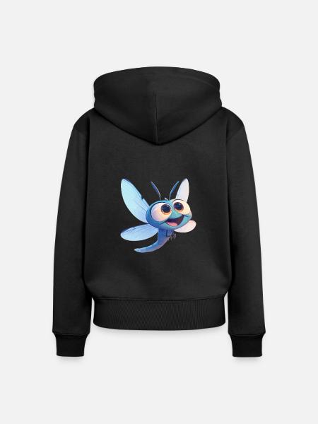 Libellen Libelle - Frauen Premium Bio Zip Hoodie - Schwarz
