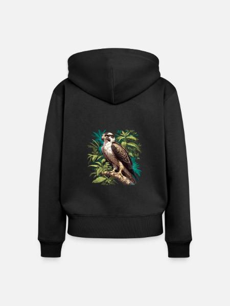 Falken Falke - Frauen Premium Bio Zip Hoodie - Schwarz