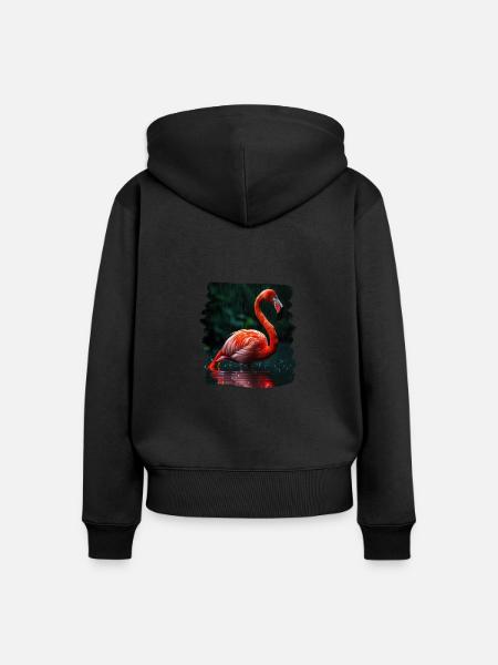 Flamingos Flamingo - Frauen Premium Bio Zip Hoodie - Schwarz