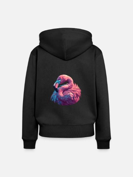 Flamingos Flamingo - Frauen Premium Bio Zip Hoodie - Schwarz