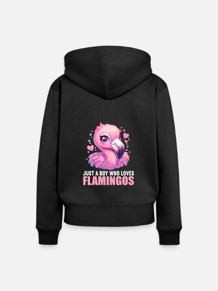 Flamingos Flamingo - Frauen Premium Bio Zip Hoodie - Schwarz