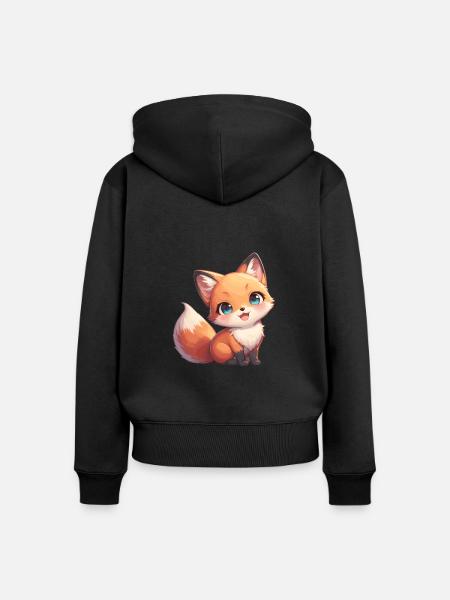 Füchse Fuchs - Frauen Premium Bio Zip Hoodie - Schwarz
