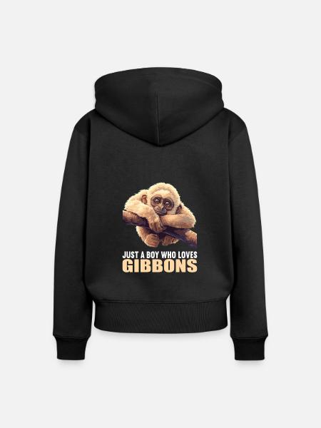 Gibbons Gibbon - Frauen Premium Bio Zip Hoodie - Schwarz